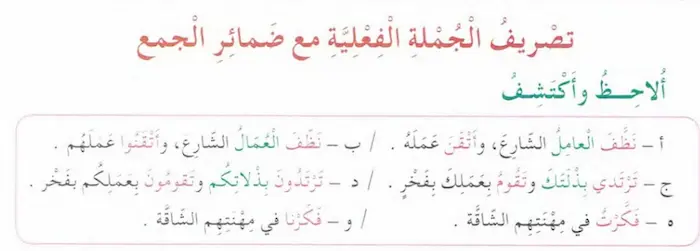الضمائر في الجملة الفعلية